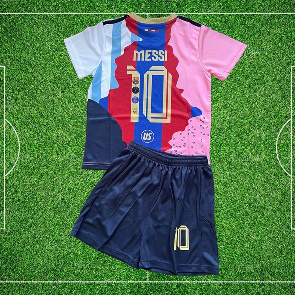 Lionel Messi colorful kids jersey shorts set lots of sizes